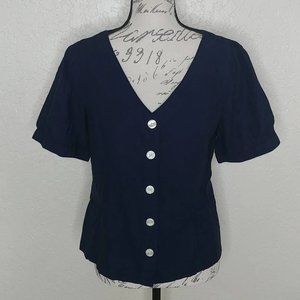 GAP Button Front Shirt Blue Size S